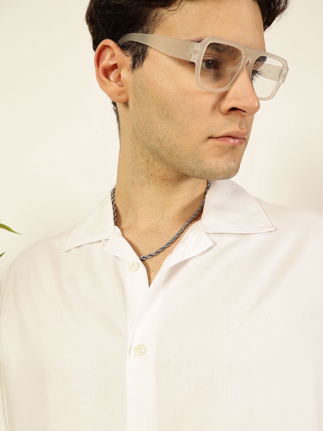 Thomas Scott Men Premium Cuban Collar Solid Oversized Casual Shirt