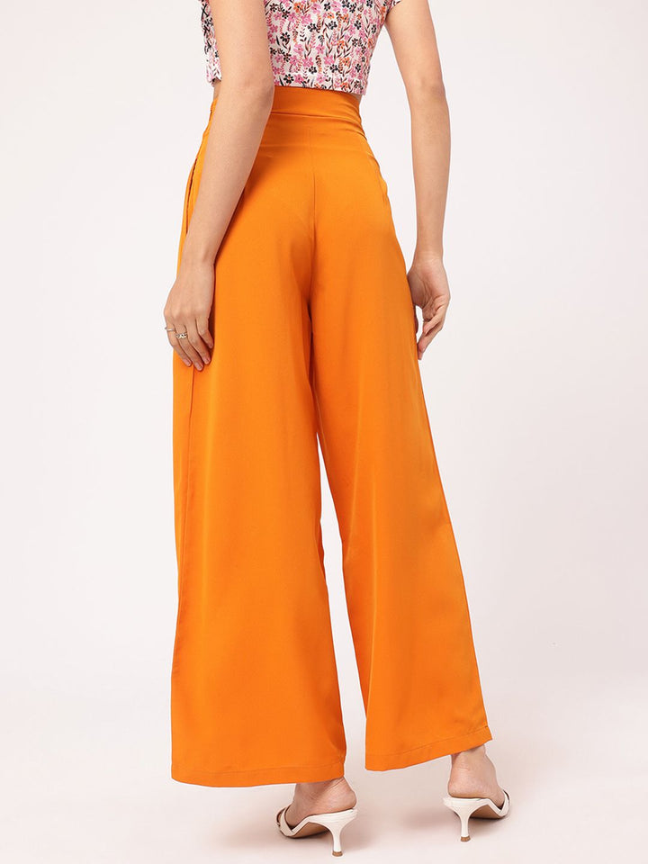 DressBerry Women Cyber Chic Pleated Flared Trouser