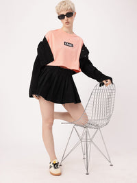 DressBerry Soft Grunge Chill Vibes Typography Printed Boxy Crop T-shirt