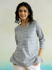 SANSKRUTIHOMES Women Floral Prined Pure Cotton Top