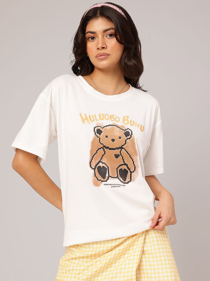 DressBerry Snuggle Spritz Printed Drop-Shoulder T-shirt