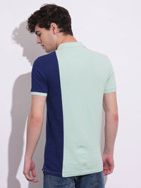 Being Human Men Colourblocked Polo Collar Cotton T-shirt