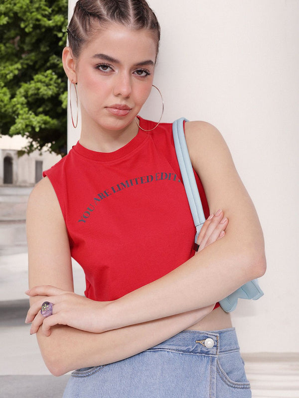 DressBerry Retro Revolution Printed Crop T-shirt