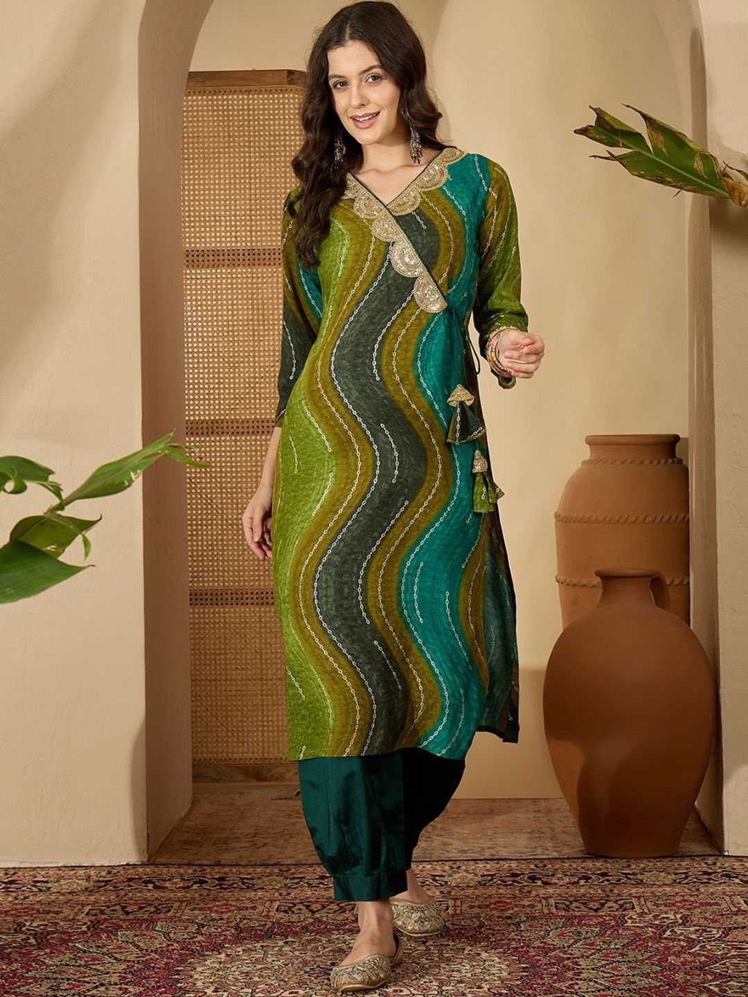 Kalini Women Abstrak Dicetak Harian A-Line Kurta