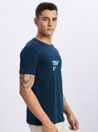 ADRO Men Typography Printed Round Neck Cotton T-shirt