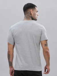 ADRO Men Solid V-Neck Cotton T-shirt