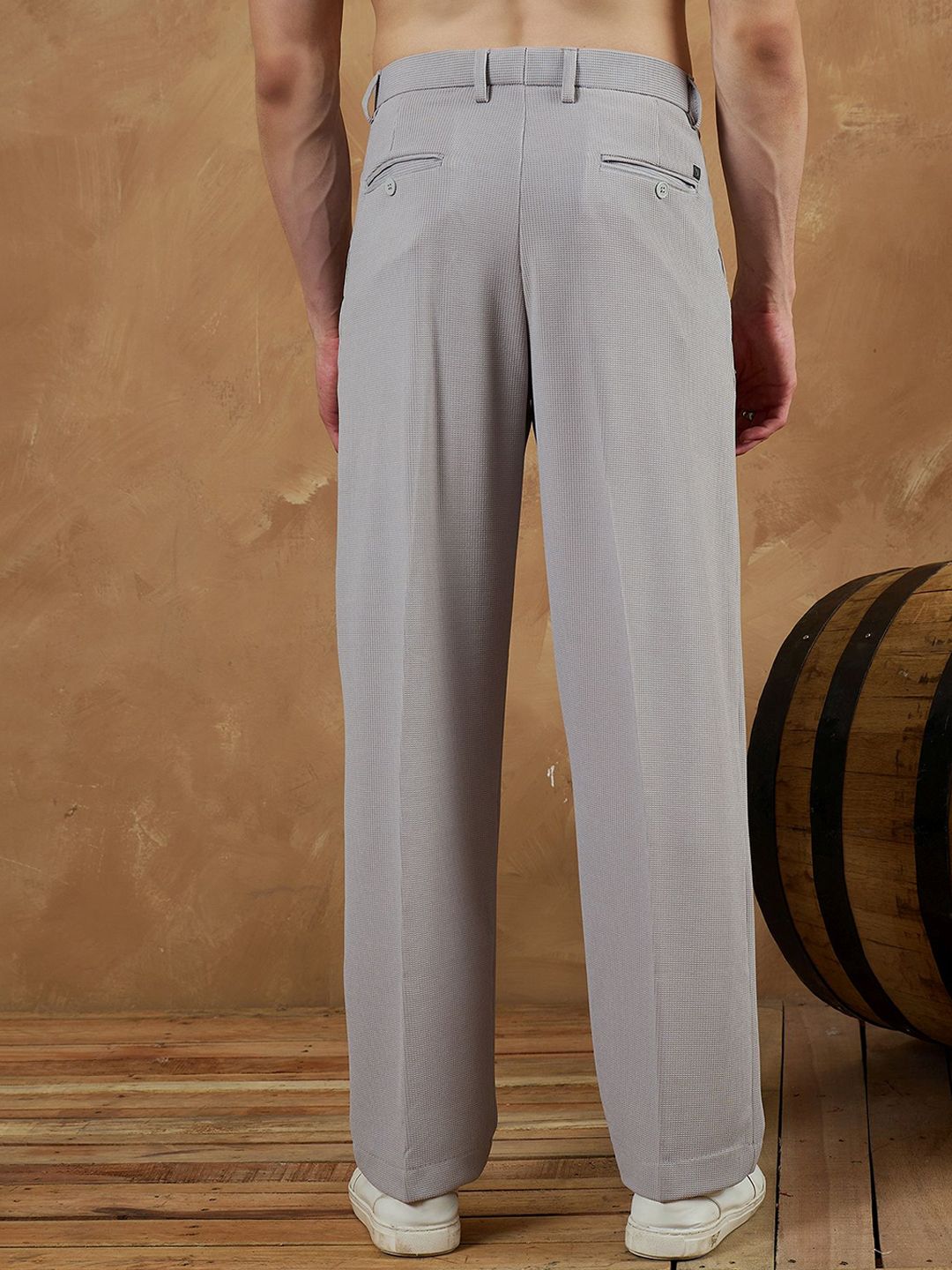 DENNISON Men Korean Loose Fit Four Way Lycra Trouser