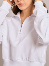SASSAFRAS BASICS Women Oversized Zipper Sweatshirt