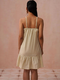 House of Chikankari Ethnic Motifs Embroidered Ruffled A-Line Dress