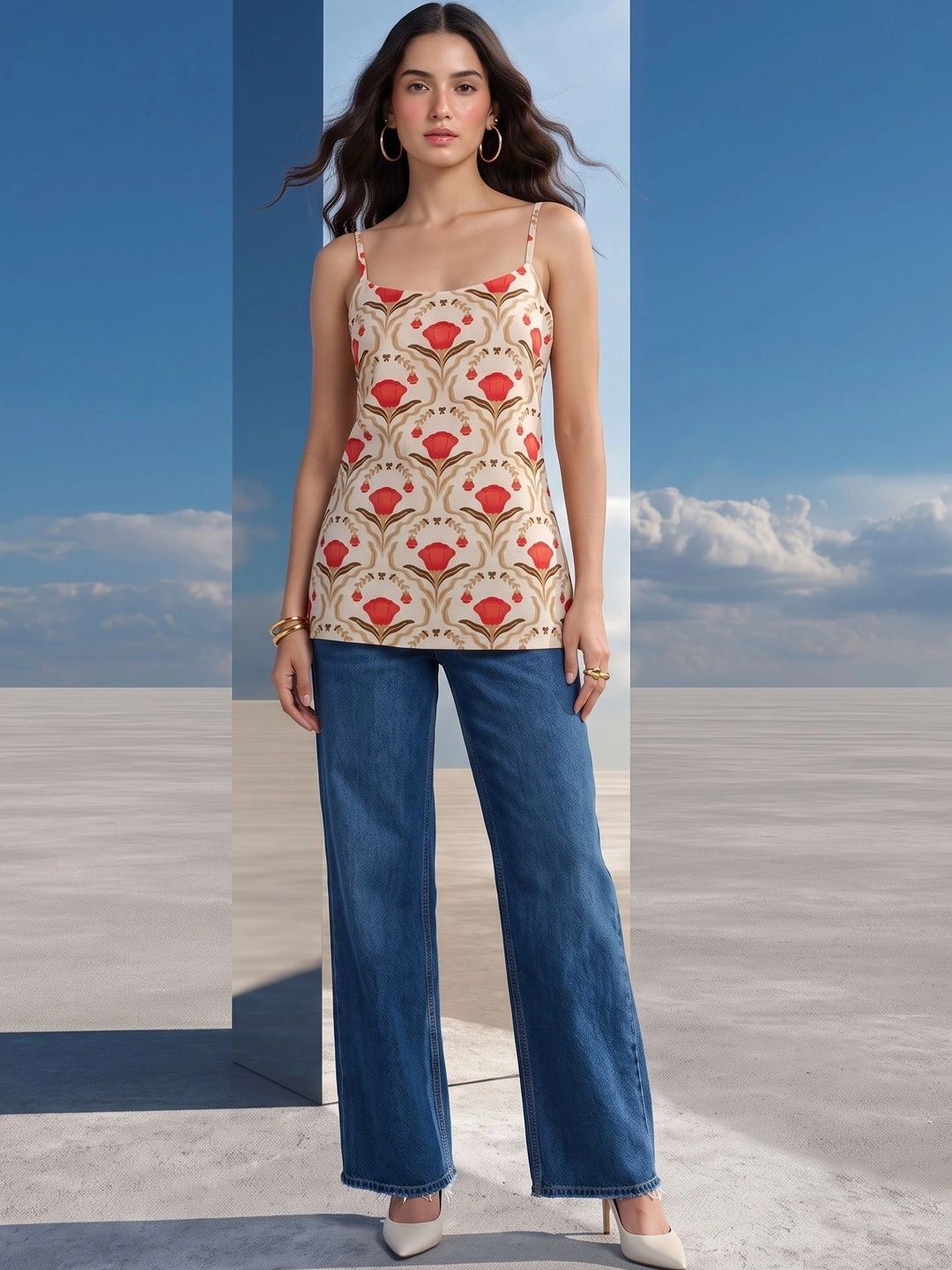 Mamicha Floral Print Top