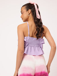 Dressberry Ruffle Frenzy Smocked Layered Strappy Top