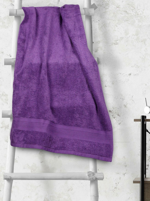 MYTRIDENT Purple Cotton 500 GSM Bath Towel
