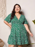 Berrylush Curve Floral Print A-Line Dress