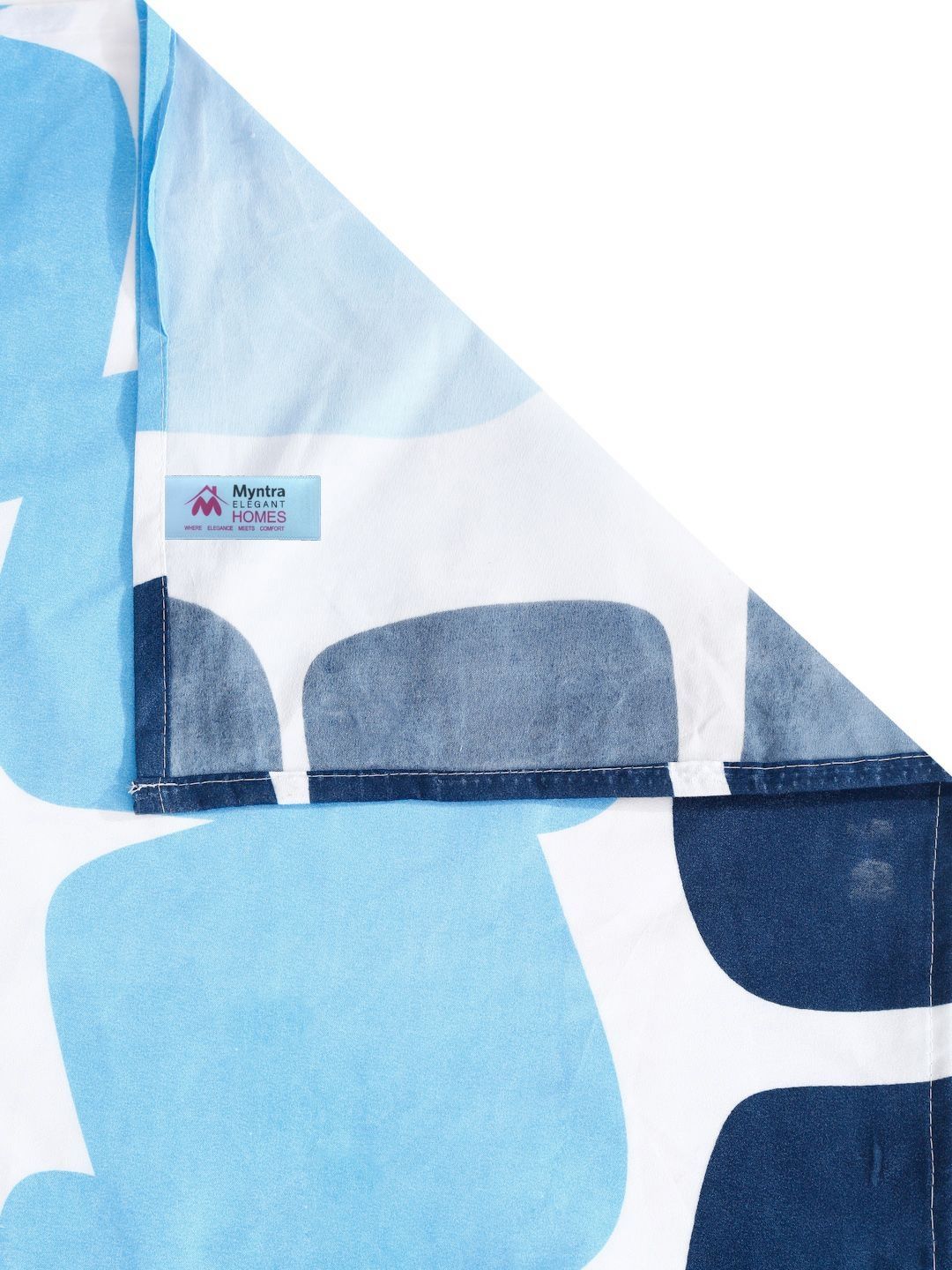 Myntra Elegant Homes Blue Abstract Cotton 300 TC King Fine Bedsheet with 2 Pillow Covers-96 x 89 inches