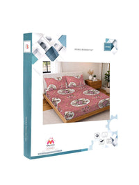 Myntra Elegant Homes Rust & Pink Floral 300 TC Cadar Katil King dengan 2 Sarung Bantal