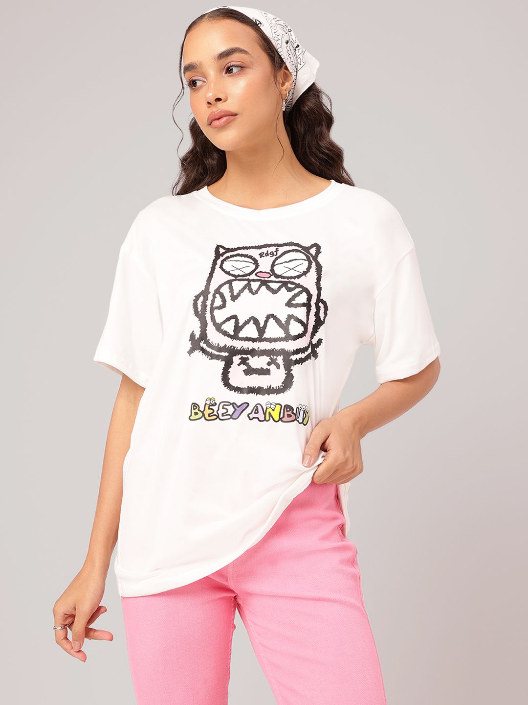 DressBerry Casual Comic Playful Printed Relax Longline Tee