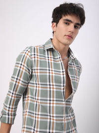VASTRADO Men Classic Slim Fit Opaque Checked Casual Shirt