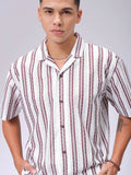The Indian Garage Co Men Relaxed Fit Striped Textured Resortwear Shirt
