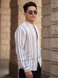 Powerlook Men Opaque Striped Casual Shirt