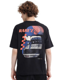 RARE RABBIT Men Graphic Printed Round Neck Cotton Oversized T-shirt
