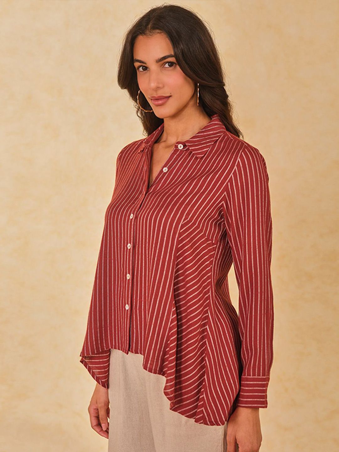 AND Women Striped Casual Shirt