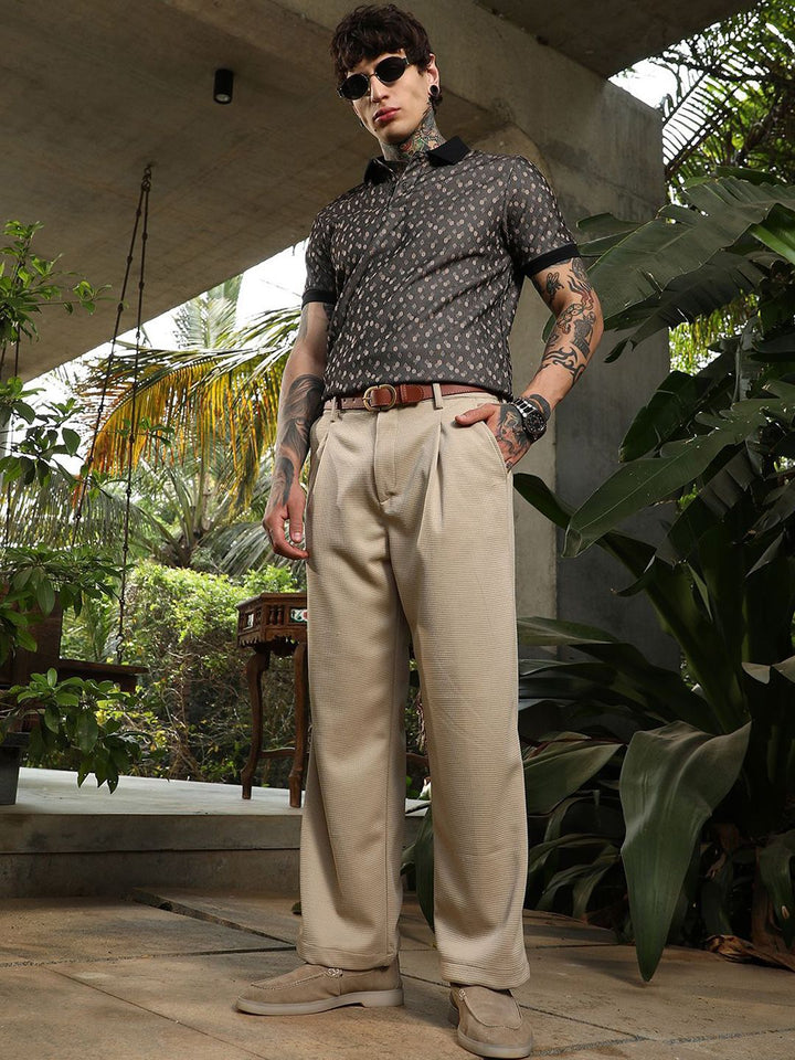 Campus Sutra Men Comfort Relaxed Fit Regular Trousers