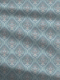 MYTRIDENT Anna Sea Green Dusk & Dawn Flat 144TC Queen Cotton Bedsheet Set
