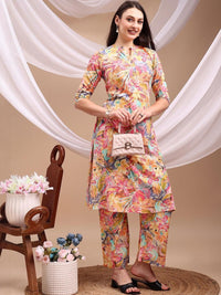 KALINI Women Pink Viscose Rayon Kurta Sets