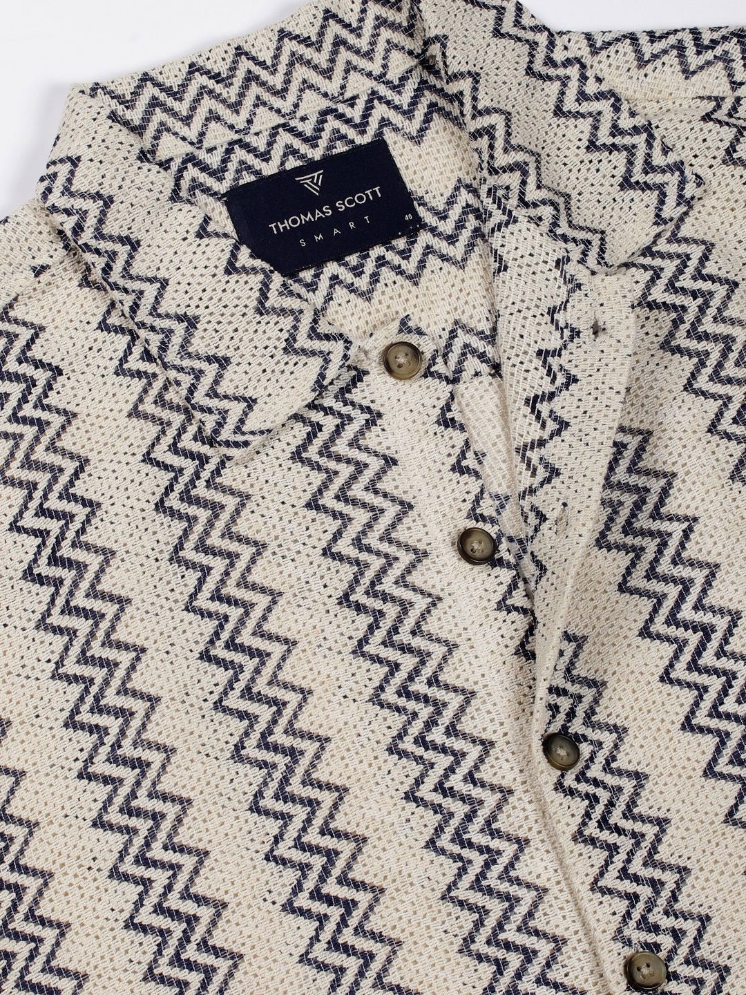 Thomas Scott Men Premium Slim Fit Opaque Striped Casual Shirt