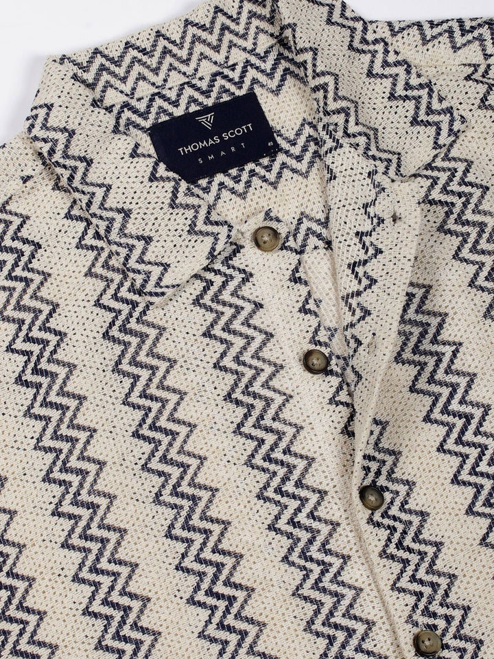 Thomas Scott Men Premium Slim Fit Opaque Striped Casual Shirt