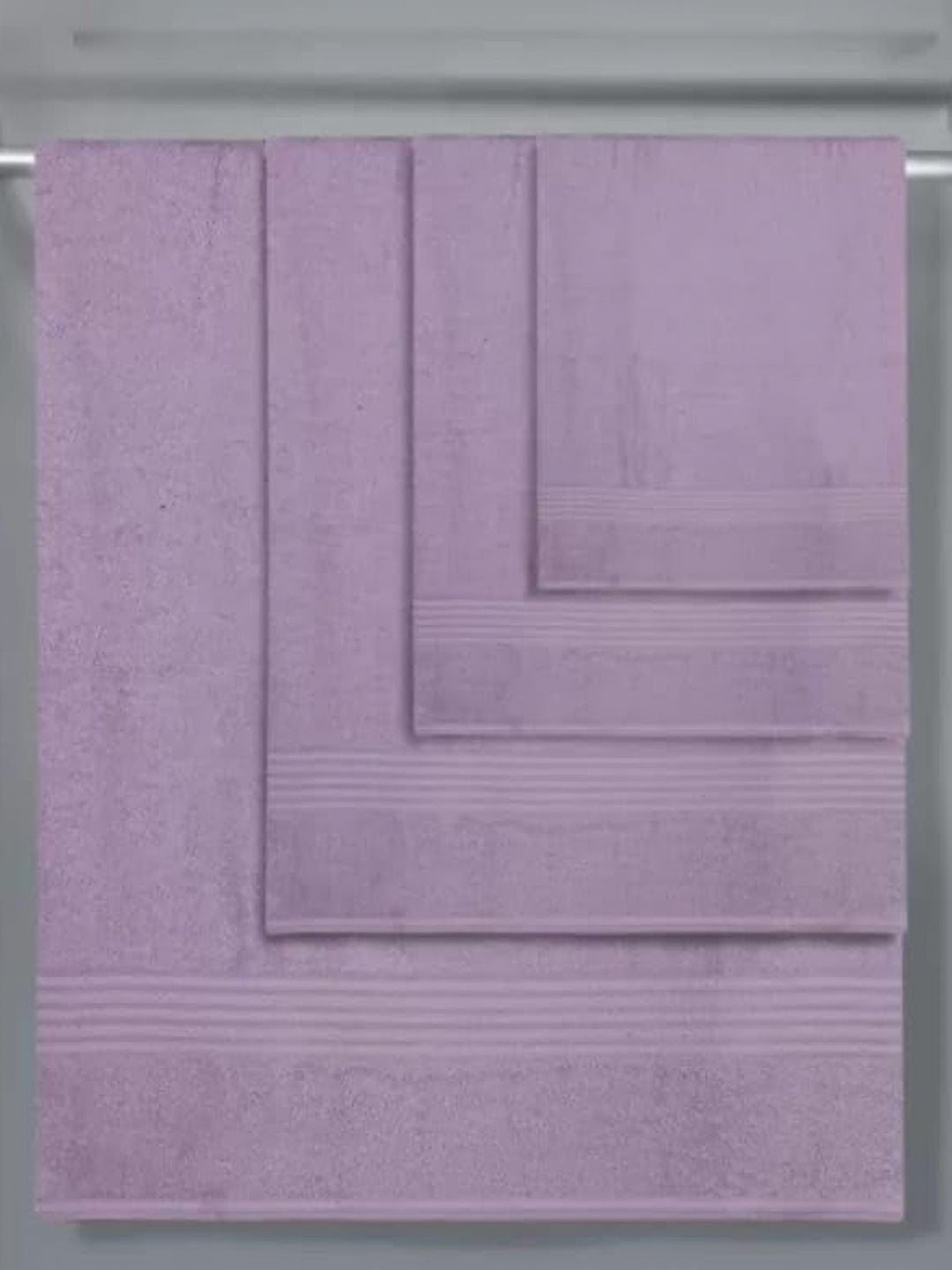 BOMBAY DYEING Lavender 4 Pieces Pure Cotton 450 GSM Towel Set