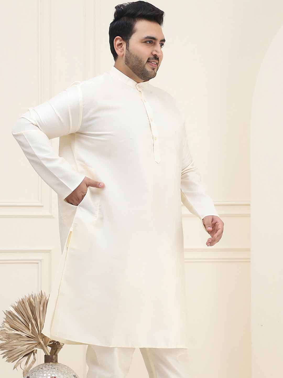 SOJANYA Plus Mandarin Collar Long Sleeves Straight Kurta