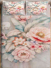 Myntra Elegant Homes Multicolor Floral 300TC King Double Bedsheet & 2 Sarung Bantal