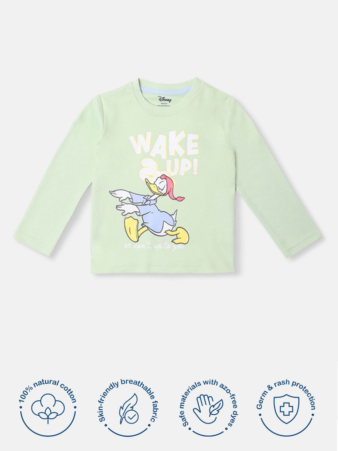 NautiNati Disney Donald Duck Baby Boys Green & Blue Casual T-shirt & Track Pants