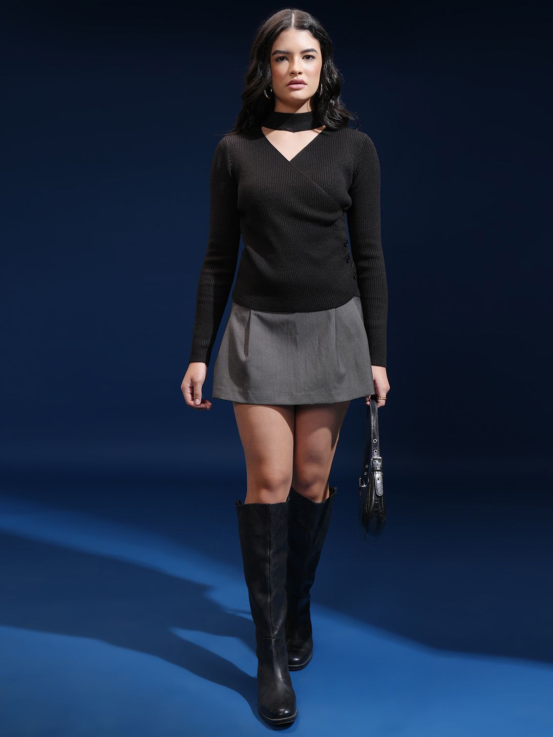 Tokyo Talkies Women Ribbed Pullover