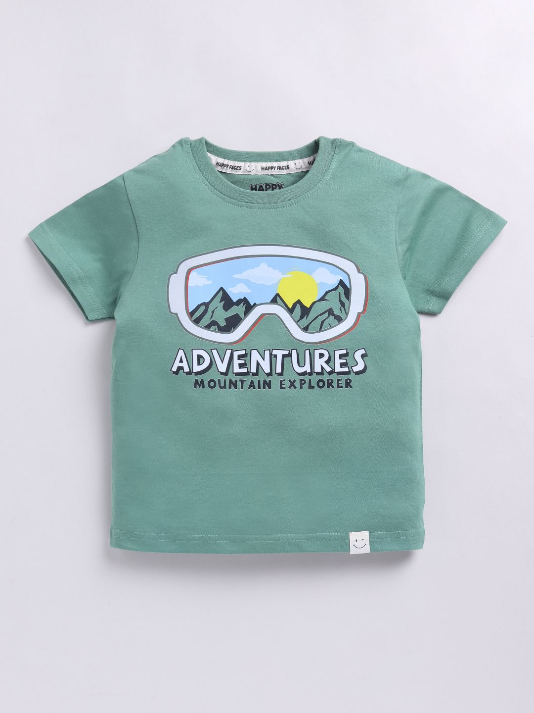 Happy Faces Kids Boys Graphic Printed Pure Cotton T-Shirt