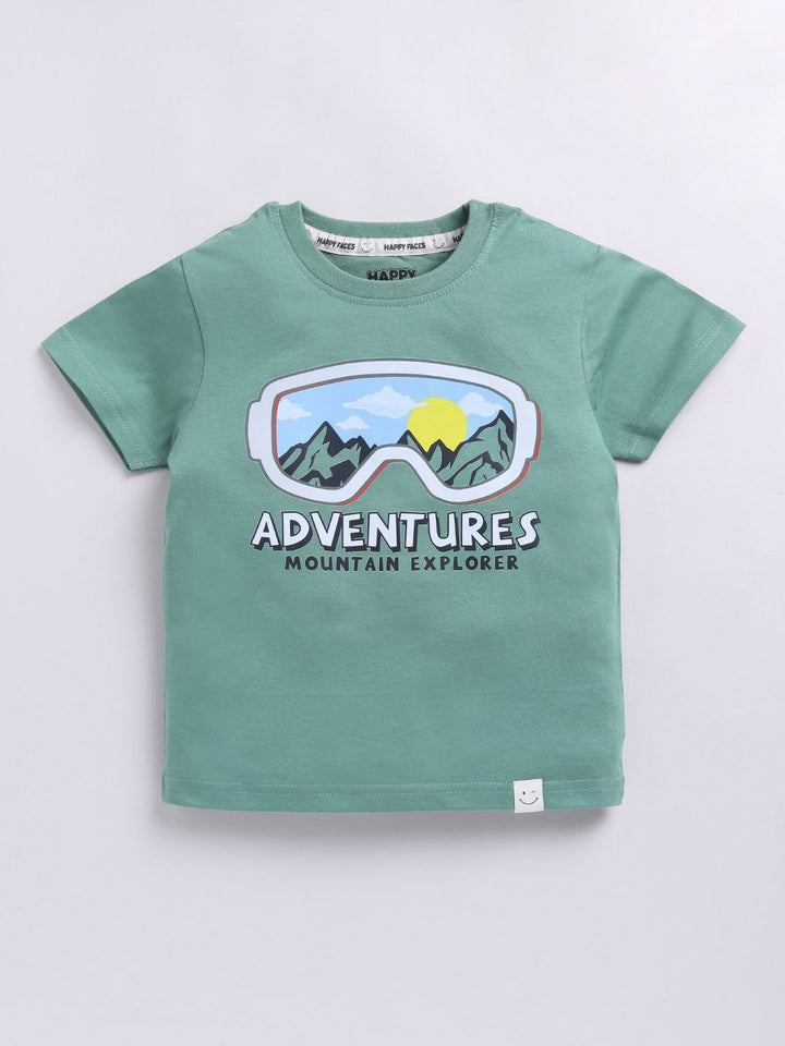 Happy Faces Kids Boys Graphic Printed Pure Cotton T-Shirt