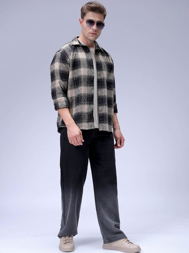 The Indian Garage Co Men Relaxed Fit Spread Collar Checked Cotton Casual Shirt