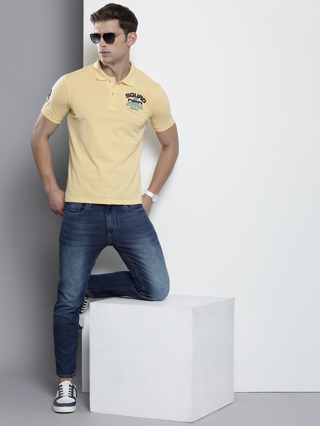 The Indian Garage Co Polo Collar Applique T-shirt