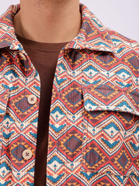 The Indian Garage Co Men Spread Collar Geometric Printed Casual Shirt