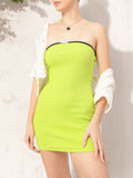 DressBerry Girly Glam Bow-Detail Ribbed Bodycon Mini Dress