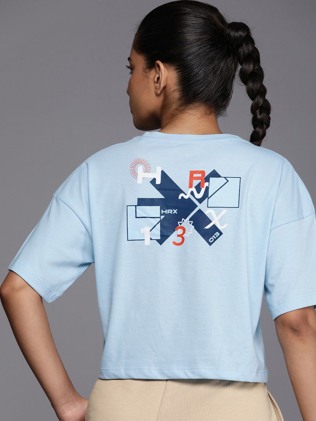 HRX by Hrithik Roshan Graphic Printed Drop-Shoulder Sleeves T-shirt