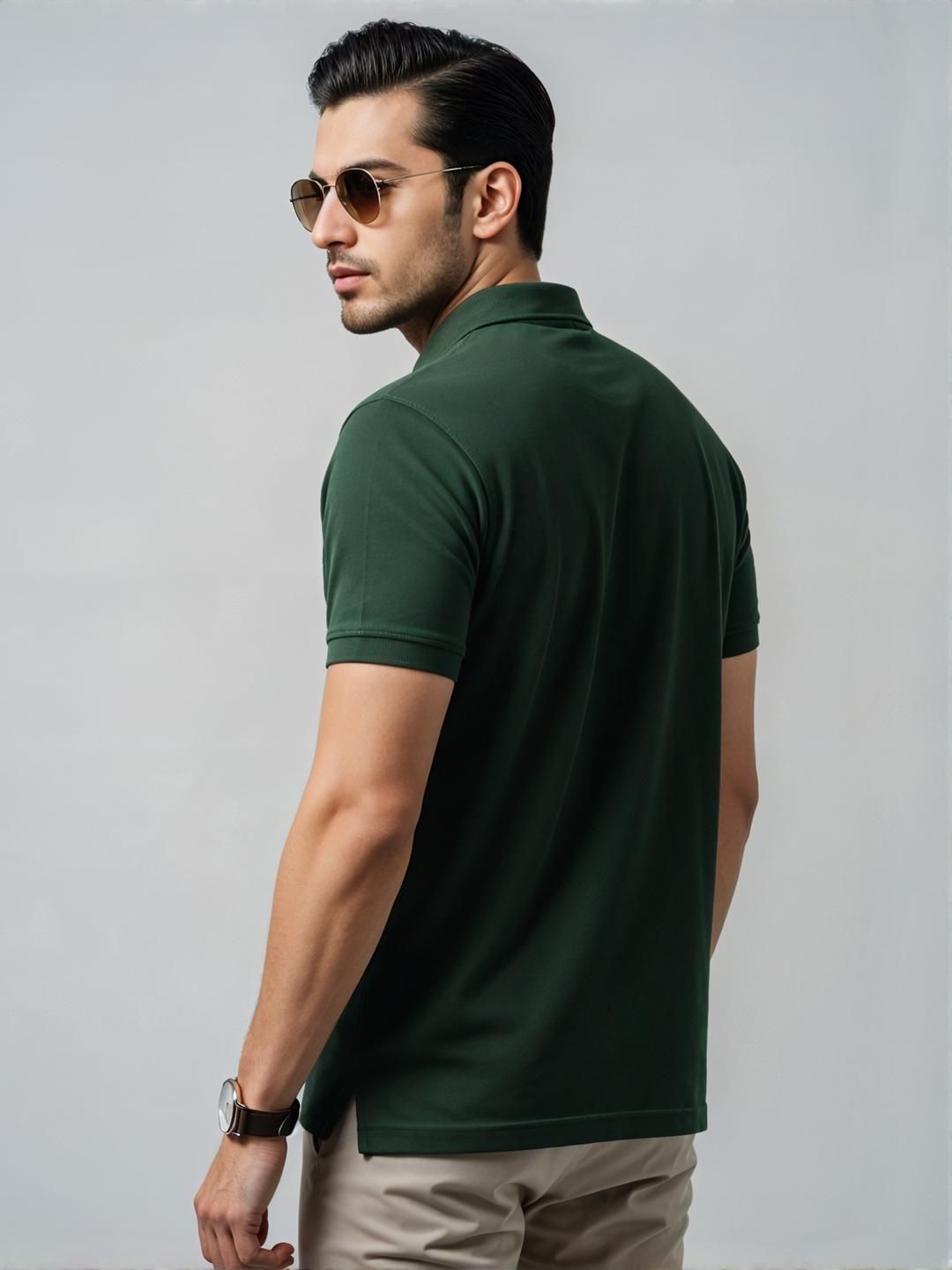 ADRO Men Green Cotton Tshirts