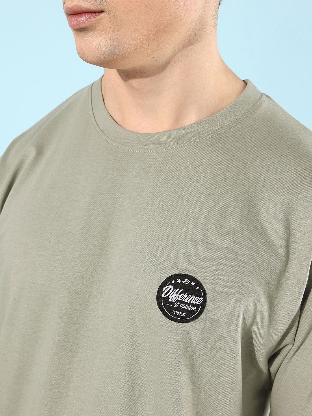 Difference of Opinion Men Grey Typography Printed Pure Cotton Oversized T-Shirt