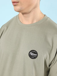 Difference of Opinion Men Grey Typography Printed Pure Cotton Oversized T-Shirt