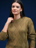 Tokyo Talkies Women Geometric Self Design Pullover