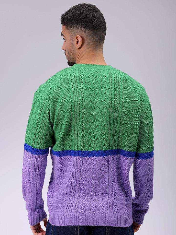 The Indian Garage Co Men Self Design Pullover