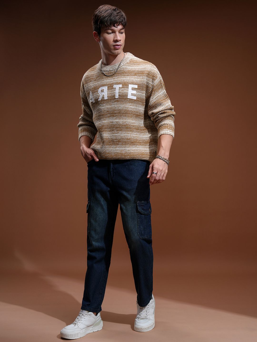 HIGHLANDER Men Cable Knit Pullover Sweater
