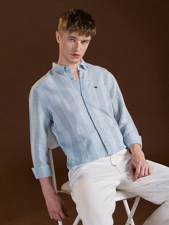 THE BEAR HOUSE Men Slim Fit Opaque Striped Casual Shirt