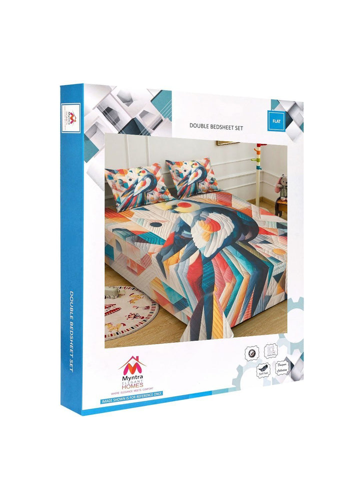 Myntra Elegant Homes Blue 400 TC Cadar Katil King dengan 2 Sarung Bantal